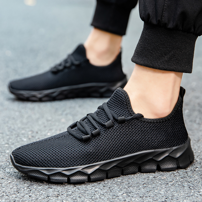Men'S Shoes For Running - Men Sports Running Black Jogging Shoes
