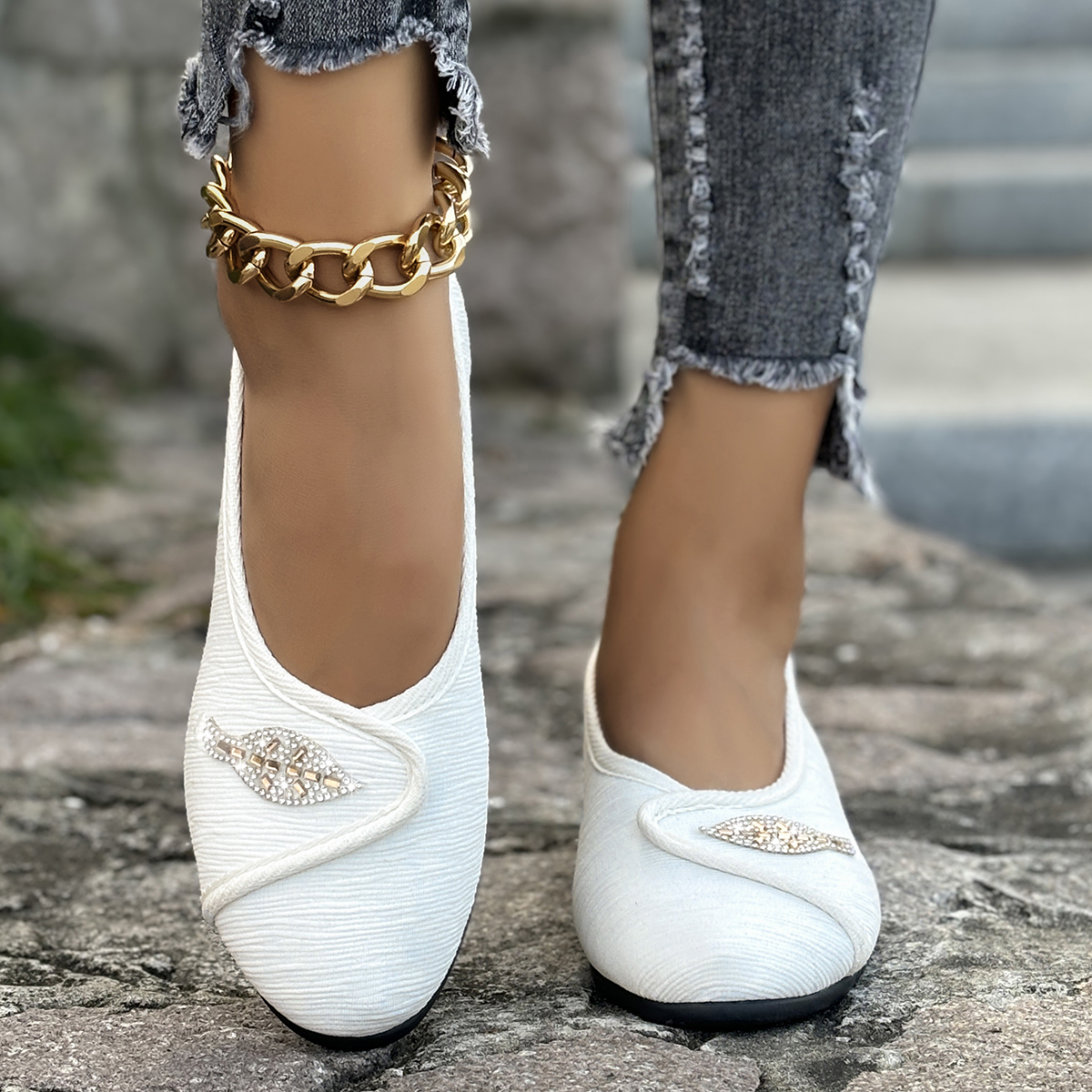 Women's Elegant Rhinestone Fla - Men Shoes Casual ulasan dan harga