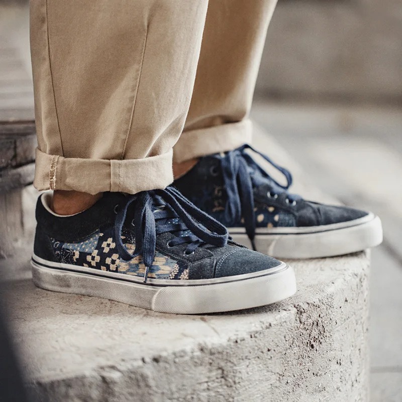 Shoes Men Japanese Retro Print - Men'S Shoes Japanese Brand ulasan dan harga