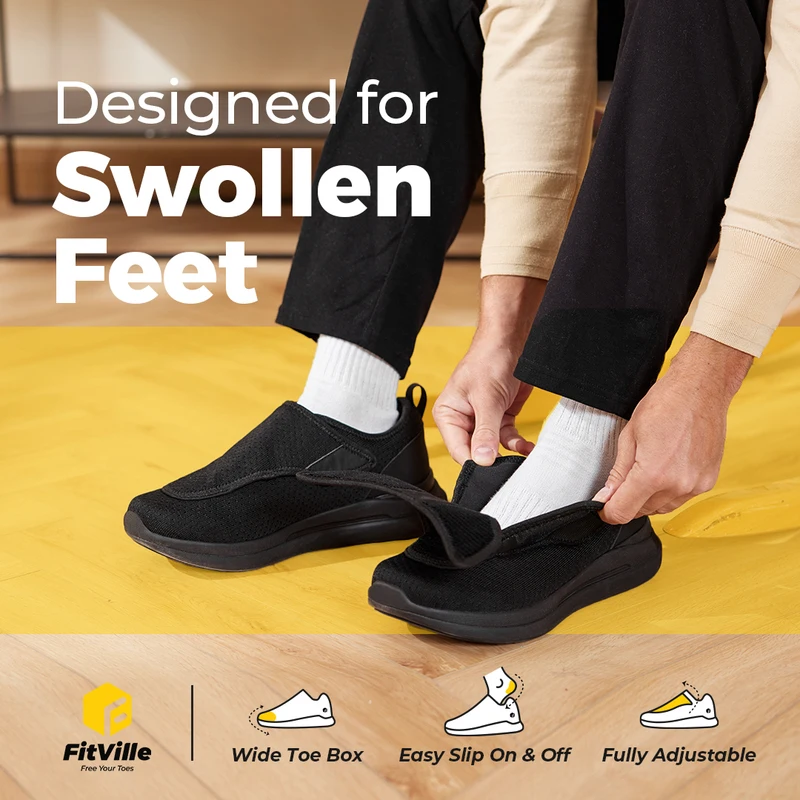 FitVille Extra Wide 2E Men'S D - Men'S Shoes Diabetic ulasan dan harga