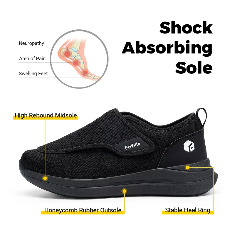 FitVille Extra Wide 2E Men'S D - Men'S Shoes Diabetic ulasan dan harga