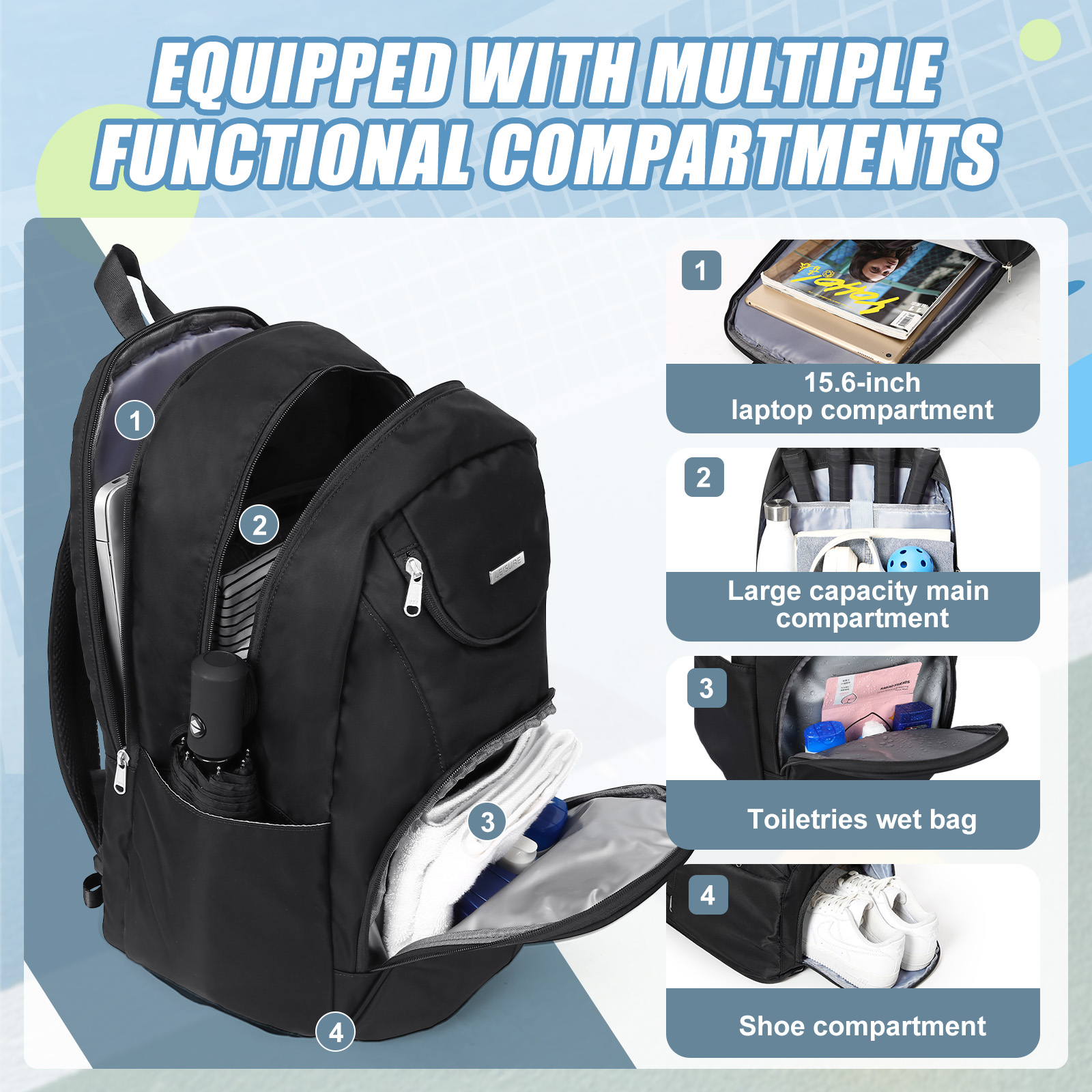 Tennis Bag Tennis Backpack 2 R - Men Shoes Casual ulasan dan harga