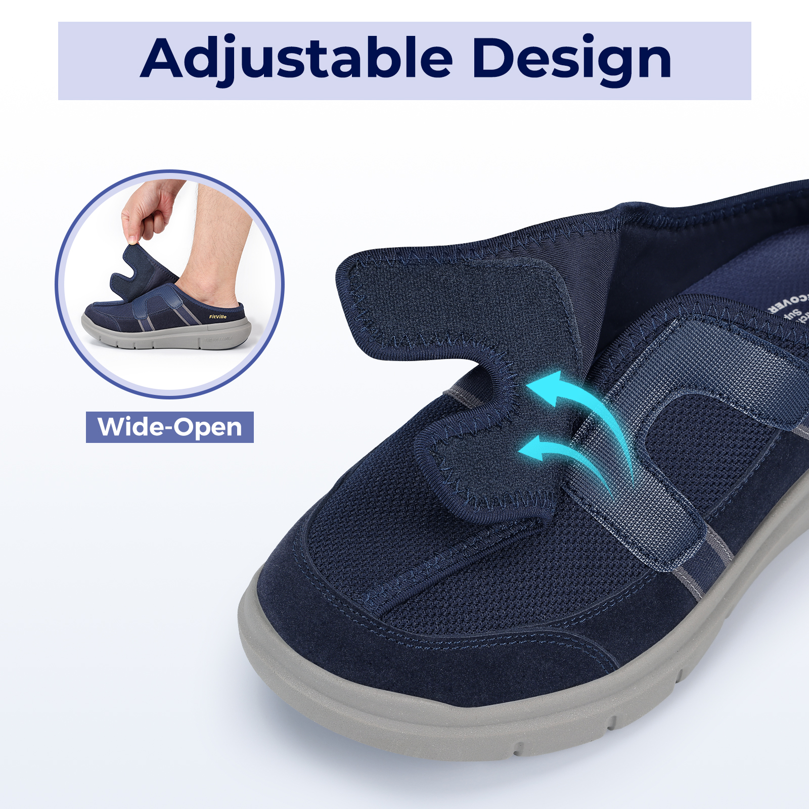 FitVille Wide Men's Sandals So - Men'S Shoes Diabetic ulasan dan harga