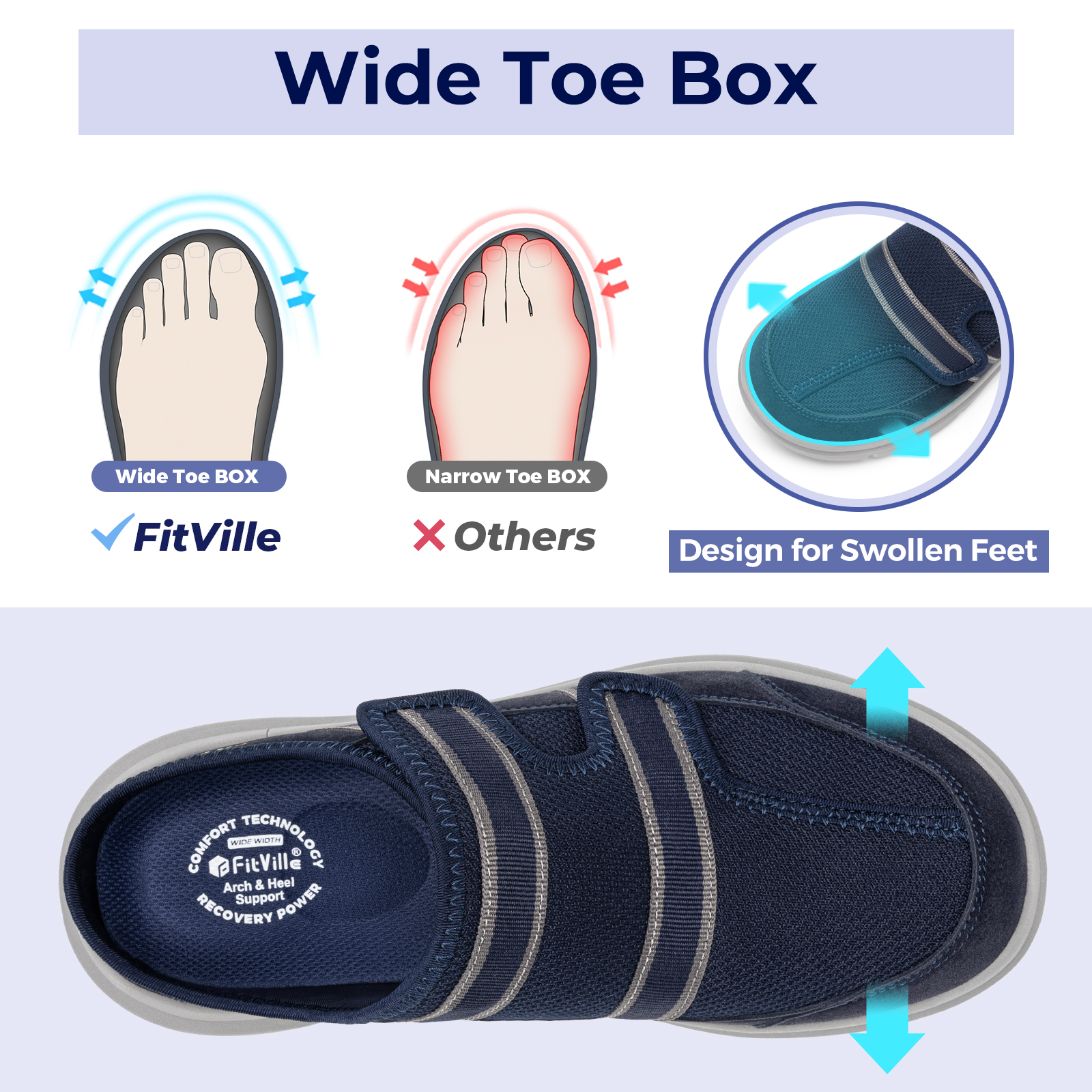 FitVille Wide Men's Sandals So - Men'S Shoes Diabetic ulasan dan harga