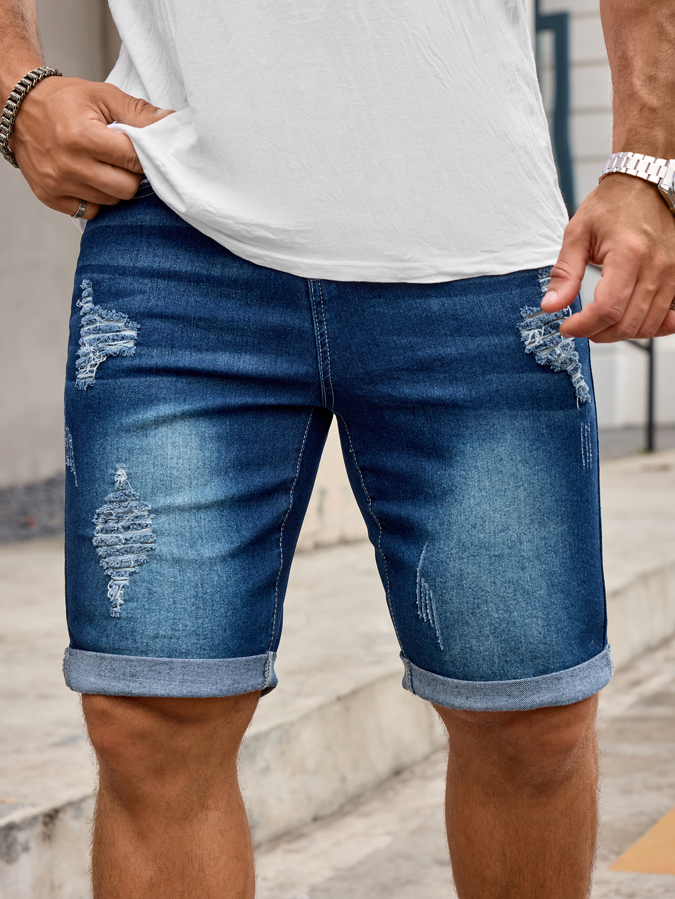Men Denim Trousers Jeans Short - Men'S Shoes With Jeans ulasan dan harga