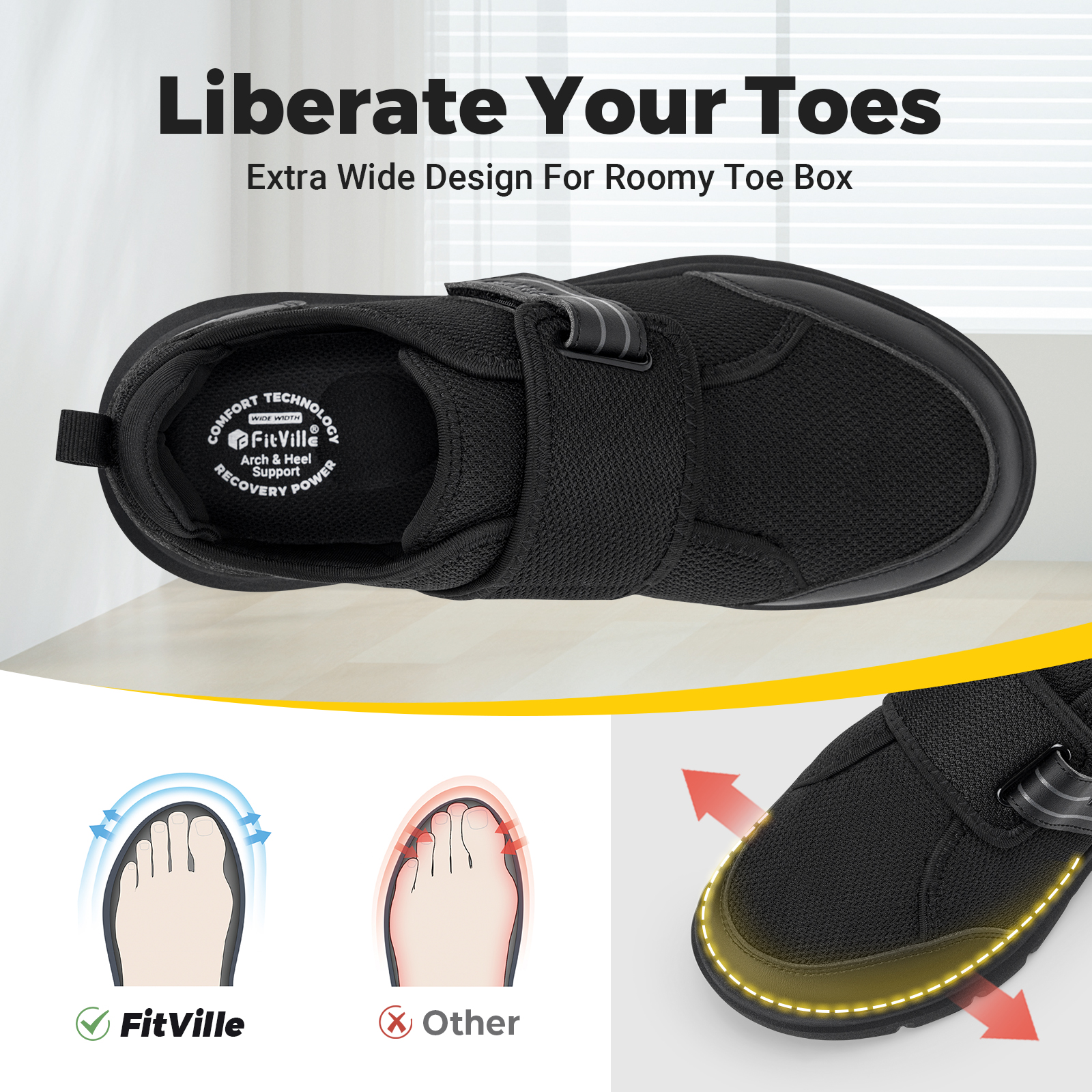 FitVille Diabetic Shoes for Me - Men'S Shoes Diabetic ulasan dan harga