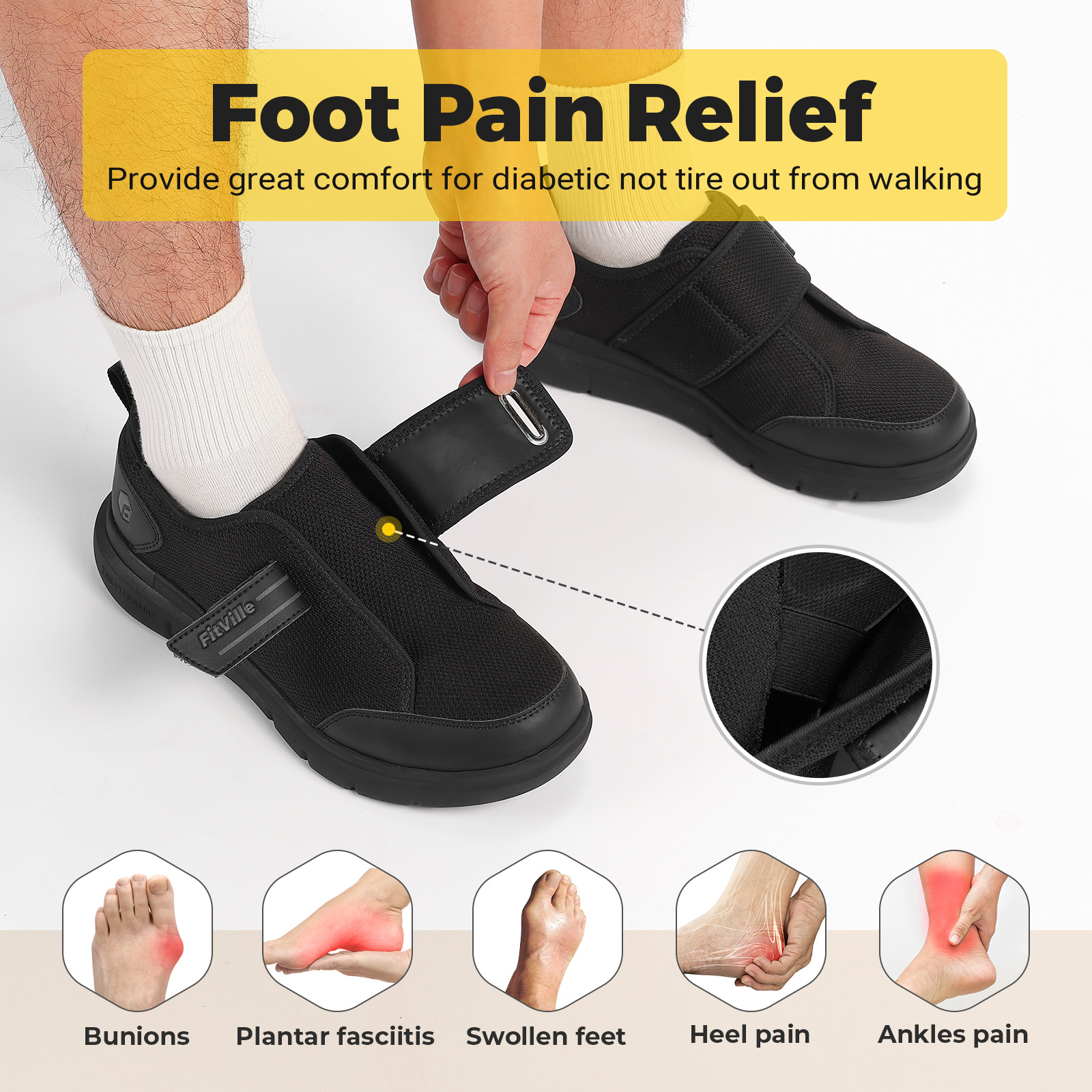 FitVille Diabetic Shoes for Me - Men'S Shoes Diabetic ulasan dan harga