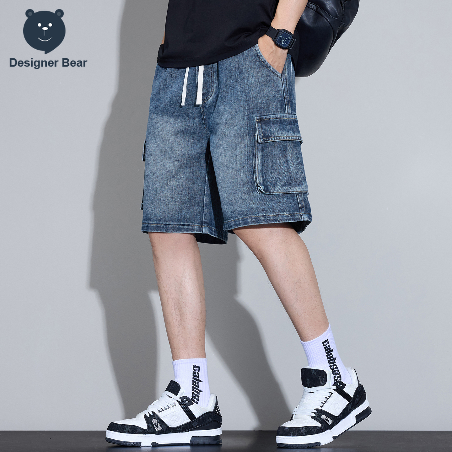 Men's Multi-Pocket Cargo Denim - Men'S Shoes With Jeans ulasan dan harga